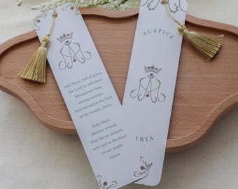 Marian Catholic Bookmarks Set – Gold Tassel, Handmade Bible Gift