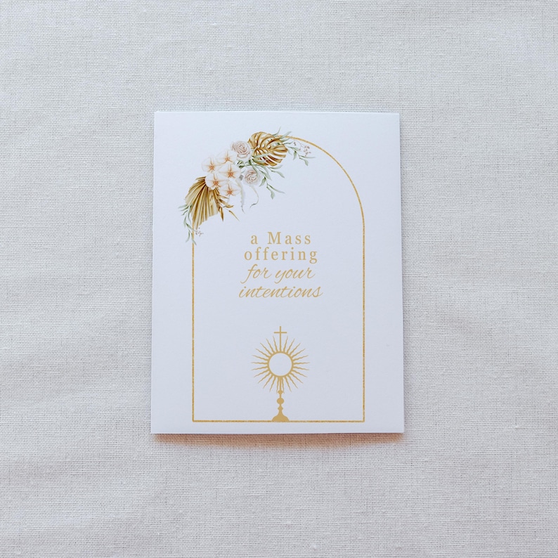 Mass Intentions Examples Floral Catholic Mass Intention Card | Eucharist Prayer Card - Etsy