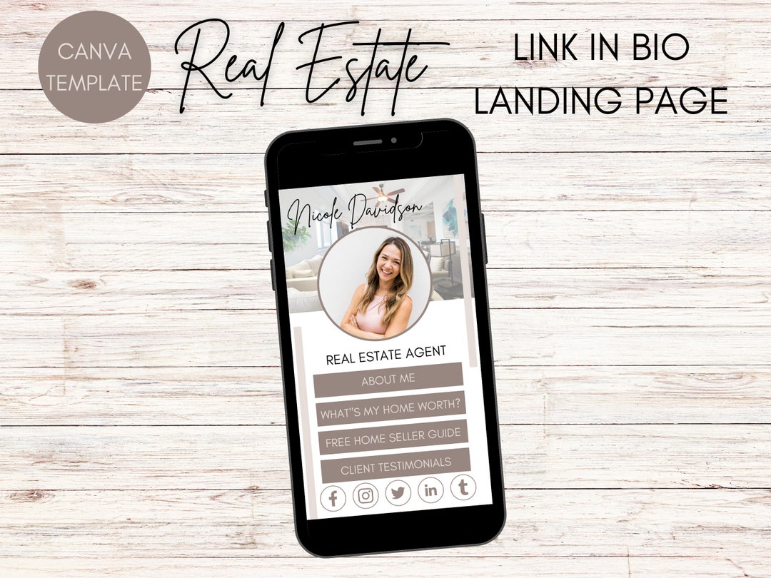Real Estate Link in Bio Instagram Template | Real Estate Landing Page ...