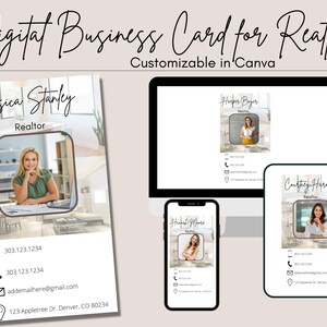 Digital Business Card Template | Real Estate Business Card | Modern Business Card Template | Real Estate Agent Marketing