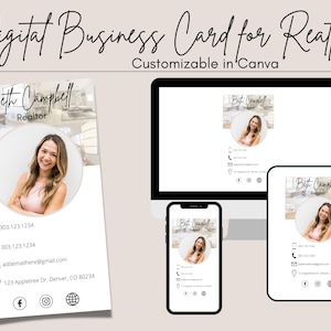 Digital Business Card Template | Real Estate Business Card | Modern Business Card Template | Real Estate Agent Marketing