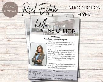 Real Estate Introduction Flyer | Farming Letter | Real Estate Postcard | New Agent Letter | Hello Neighbor Flyer | Real Estate Marketing