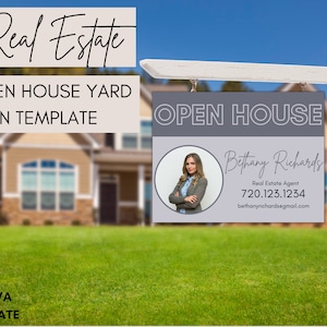 Open House Sign | Open House Yard Sign Template | Real Estate Sign | Modern Real Estate Agent | Realtor Marketing & Realtor Branding