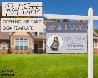 Open House Sign | Open House Yard Sign Template | Real Estate Sign | Modern Real Estate Agent | Realtor Marketing & Realtor Branding