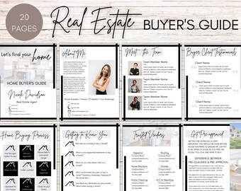 20 Page Real Estate Listing Presentation | Home Buyer Guide | Home Buyer Template | Real Estate Brand | Canva Template | Modern Packet