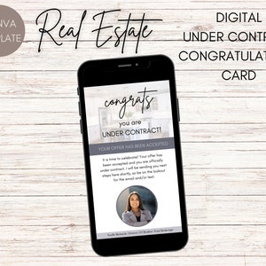 Onder contract gefeliciteerd kaart | Digitale felicitatiekaart | Onroerend goed visitekaartje | Open Huis Marketing | Vastgoedbranding