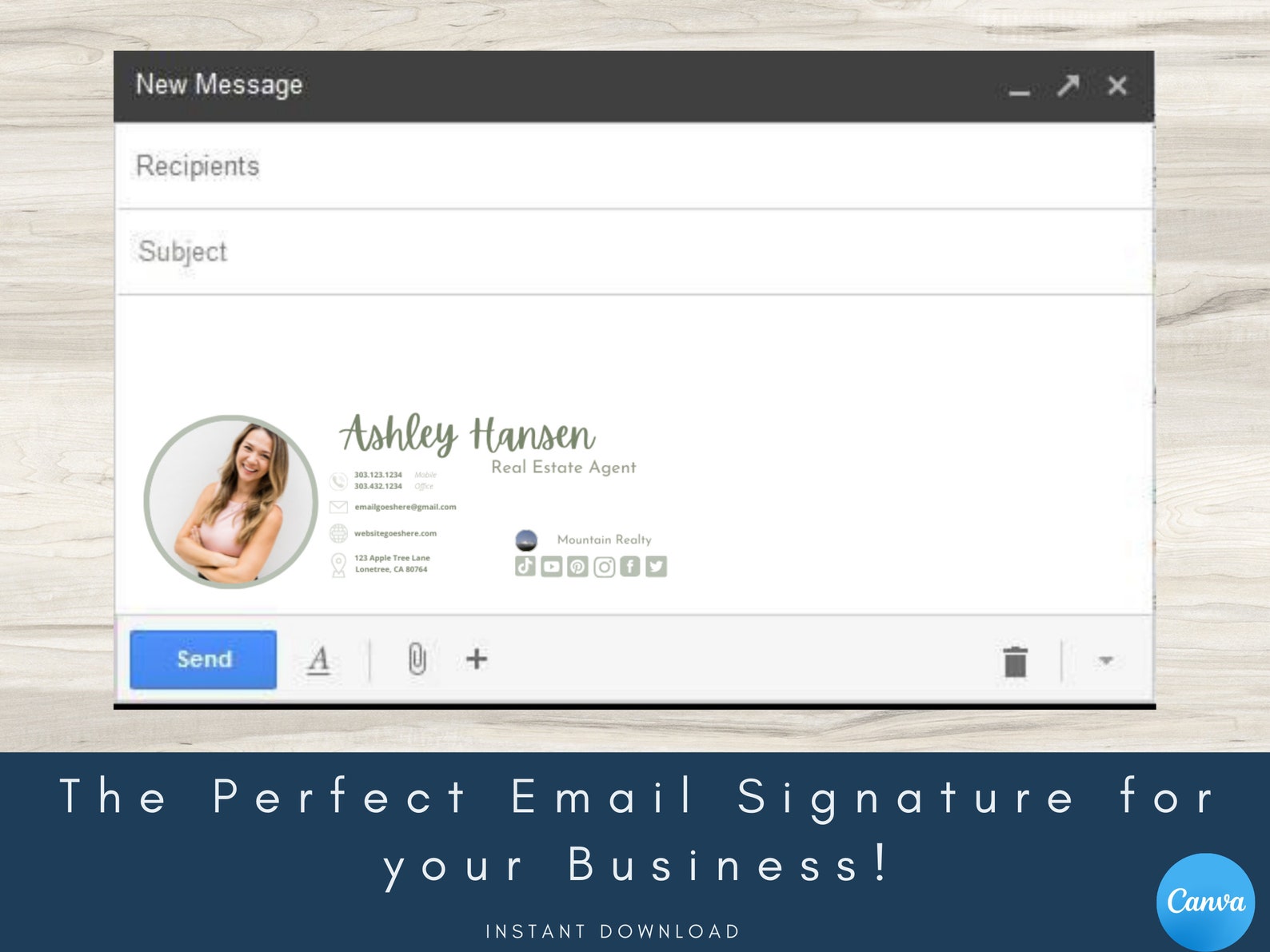 Email Signature Template | Signature Logo | Influencer, Blogger ...