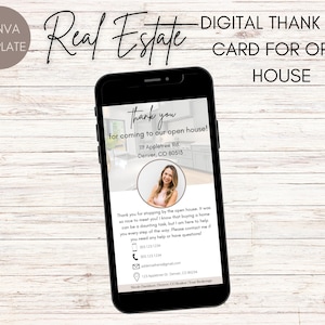 Opendeurdag bedankkaart | Digitale Bedankkaart | Onroerend goed visitekaartje | Open Huis Marketing | Vastgoedbranding