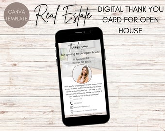 Open House Thank You Card | Digital Thank You Card | Real Estate Business Card | Open House Marketing | Real Estate Branding