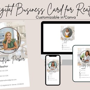 Digital Business Card Template | Real Estate Business Card | Modern Business Card Template | Real Estate Agent Marketing