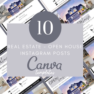 10 Real Estate Instagram Posts | Open House Instagram Post Templates | Real Estate Social Media Posts | Real Estate Agent Marketing