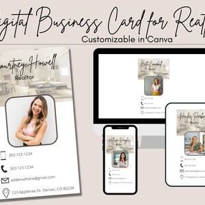 Digital Business Card Template | Real Estate Business Card | Modern Business Card Template | Real Estate Agent Marketing