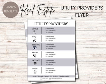 Lista de proveedores de servicios públicos / Guía para compradores de bienes raíces / Lista de servicios públicos de bienes raíces / Lista de verificación de servicios públicos