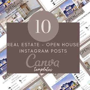 10 Real Estate Instagram Posts | Open House Instagram Post Templates | Real Estate Social Media Posts | Real Estate Agent Marketing