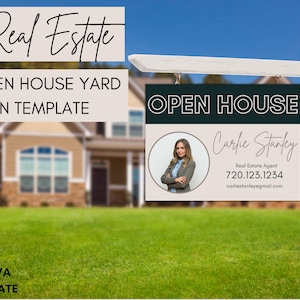 Open House Sign | Open House Yard Sign Template | Real Estate Sign | Modern Real Estate Agent | Realtor Marketing & Realtor Branding