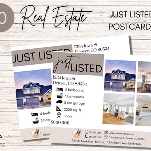 Real Estate Postcards | Just Listed Postcard | Real Estate Farming | Real Estate Branding | Home Seller Postcard | Real Estate Leads