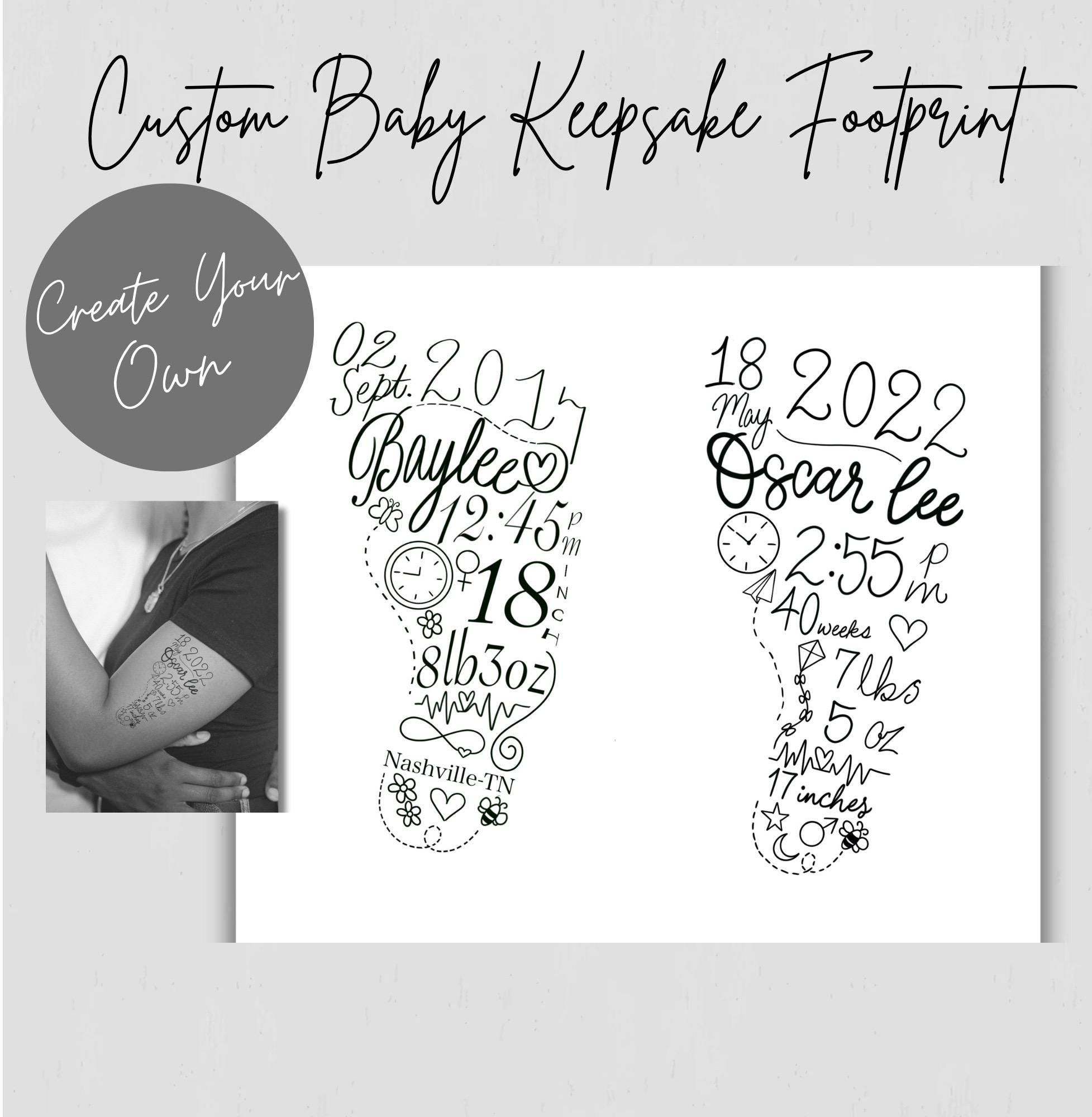 Tatuaje bebé - Etsy México, image size:1955x2000