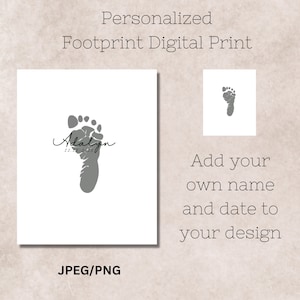 Minimalist Custom Baby Footprint/Name Maither FatherTattoo Design Personalized Digital Printable Embroidery Cricut Sticker JPEG PNG SVG