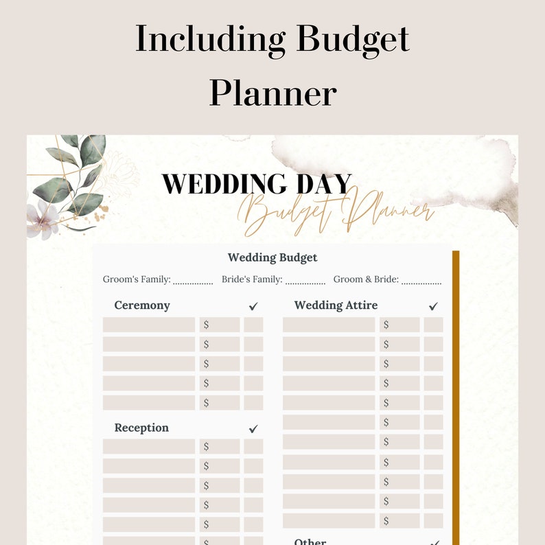 Simple Printable Wedding Planner Wedding Planner Kit Wedding Etsy