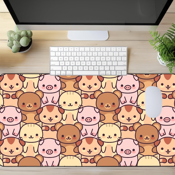 Cute Anime Mouse pad, Kawaii Cat desk pad, Bear desk mat, Micro Pig Mouse mat, xl LED mouse pad, xxl RGB deskmat, large gaming keyboard mat