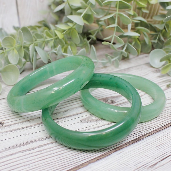 Green Aventurine Bangle Bracelet | Green Aventurine Gemstone Bracelet | Crystal Bracelet | Natural Stone Jewelry | Good Luck Bracelet