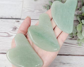 Mint Green Aventurine Gua Sha: Crystal Facial Massager, Skin Care
