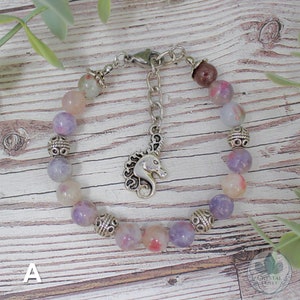 Handmade Unicorn Stone Bracelet | Unicorn Stone Crystal Gemstone Bracelet | Pink Tourmaline | Pegmatite | Rubellite | Lepidolite