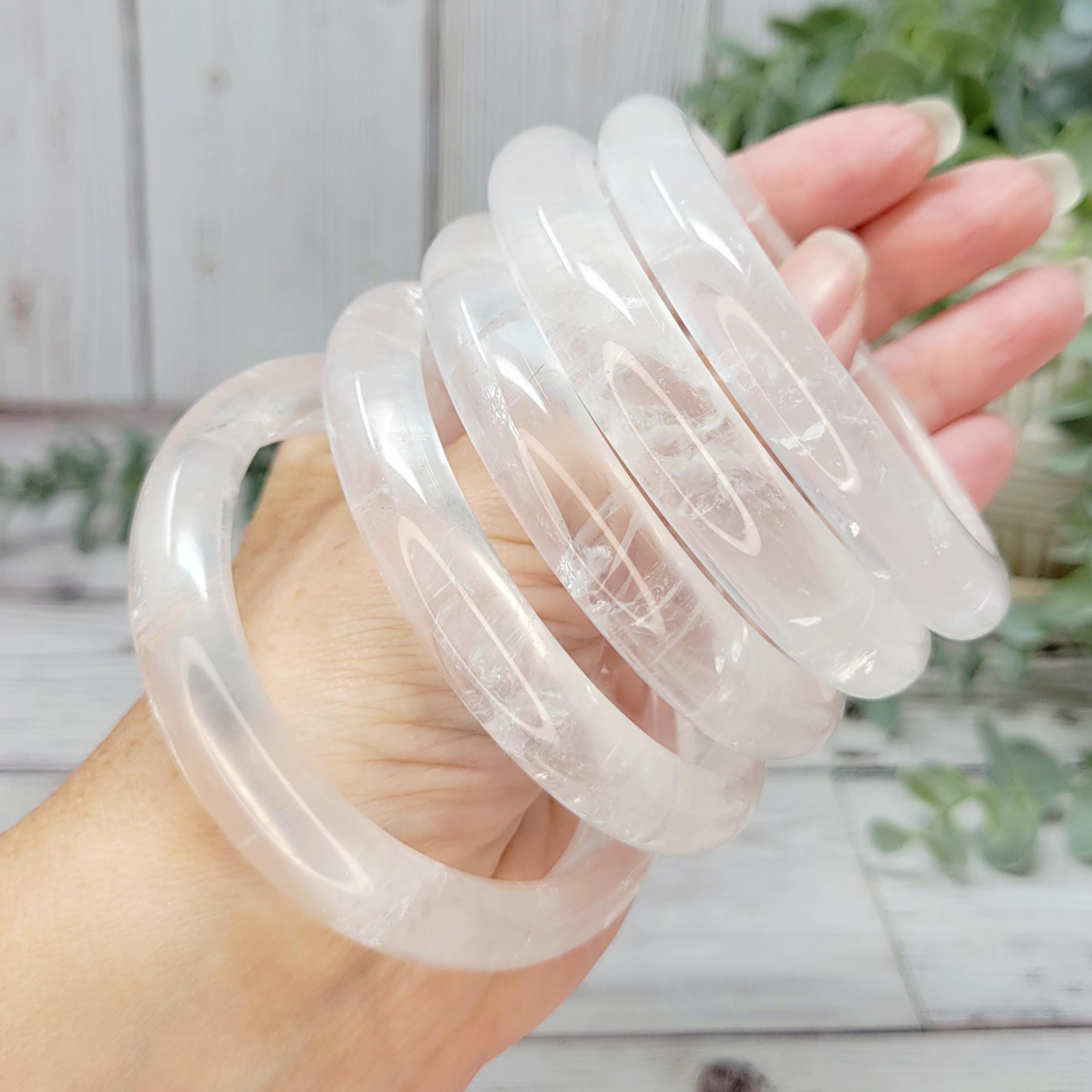 High Quality Quartz Bangle Bracelet, Natural Clear Quartz Bangle, Crystal Bangle Bracelet, Gemstone Bracelet, Crystal Bracelet, Choose size