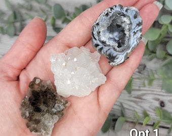 Brazilian Crystal Gift Set, Oco Geode, Quartz Cluster, Smoky Quartz Cluster, Crystal Bundle, Raw Crystal Set, You Choose