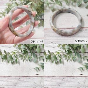 Orbicular Ocean Jasper Bangle, Gemstone Crystal Bracelet 59mm-7