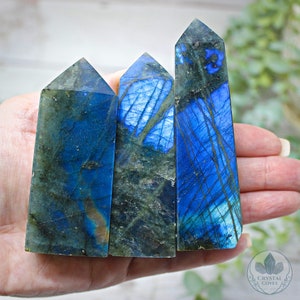 Natural Blue Flash Labradorite Towers | Labradorite Points | Labradorite Obelisk | Healing Crystals | Protection Crystals | You Choose