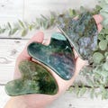 Moss Agate Gua Sha, Gua Sha Massager, Crystal Massager, Healing Crystal, Facial Massager, Skin Care, You Choose