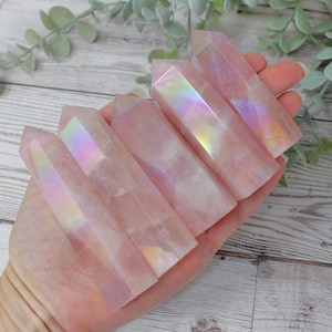 Angel Aura Rose Quartz Tower, Angel Aura Rose Quartz Point, Aura Rose Quartz Obelisk, Love Stone, Pink Crystal, Crystal Decor, You Choose