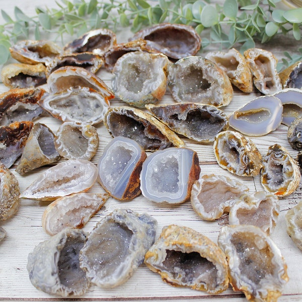 Oco Agate Geode Pairs, High Quality Druzy Brazilian Oco Agate, A Grade, Natural Agate Geodes, Crystal Geode Specimens, You Choose