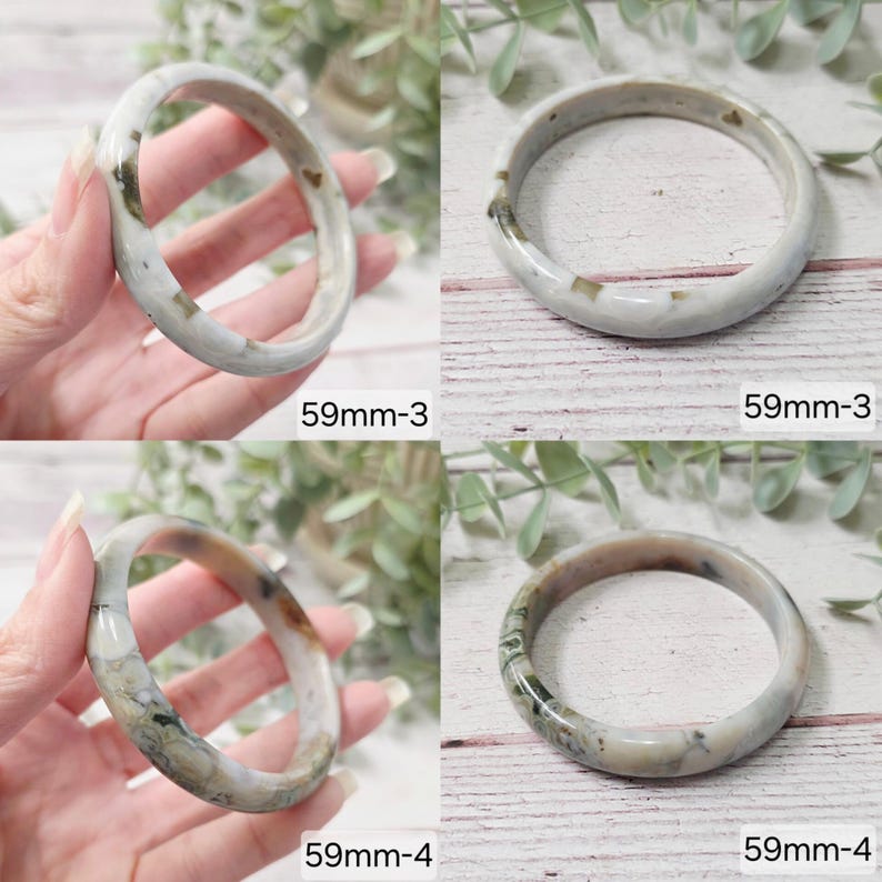 Orbicular Ocean Jasper Bangle, Gemstone Crystal Bracelet image 3