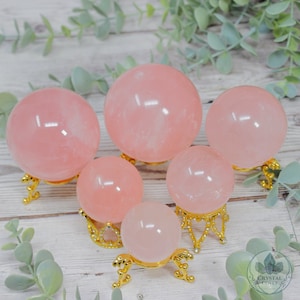 High Quality Rose Quartz Sphere, Rose Quartz Crystal Sphere, Pink Crystal Sphere, Crystal for Decor, Perfect Gift, You Choose