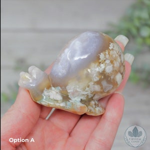 Flower Agate Snail Carvings | Flower Agate Carving | Flower Agate Animal Carving | Crystal Carvings | Crystal Snail | You Choose