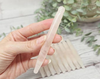 Rose Quartz Acupressure Point Tool, Pink Quartz Massage Wand, Crystal Self Care Tool, Facial Massage & Reflexology Tool, Wellness Gift
