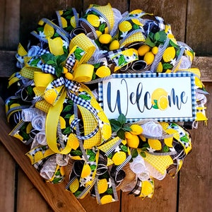 Summer Wreath, Lemon Porch decor, Everyday decor, Wreath for your door, Everyday Wreath