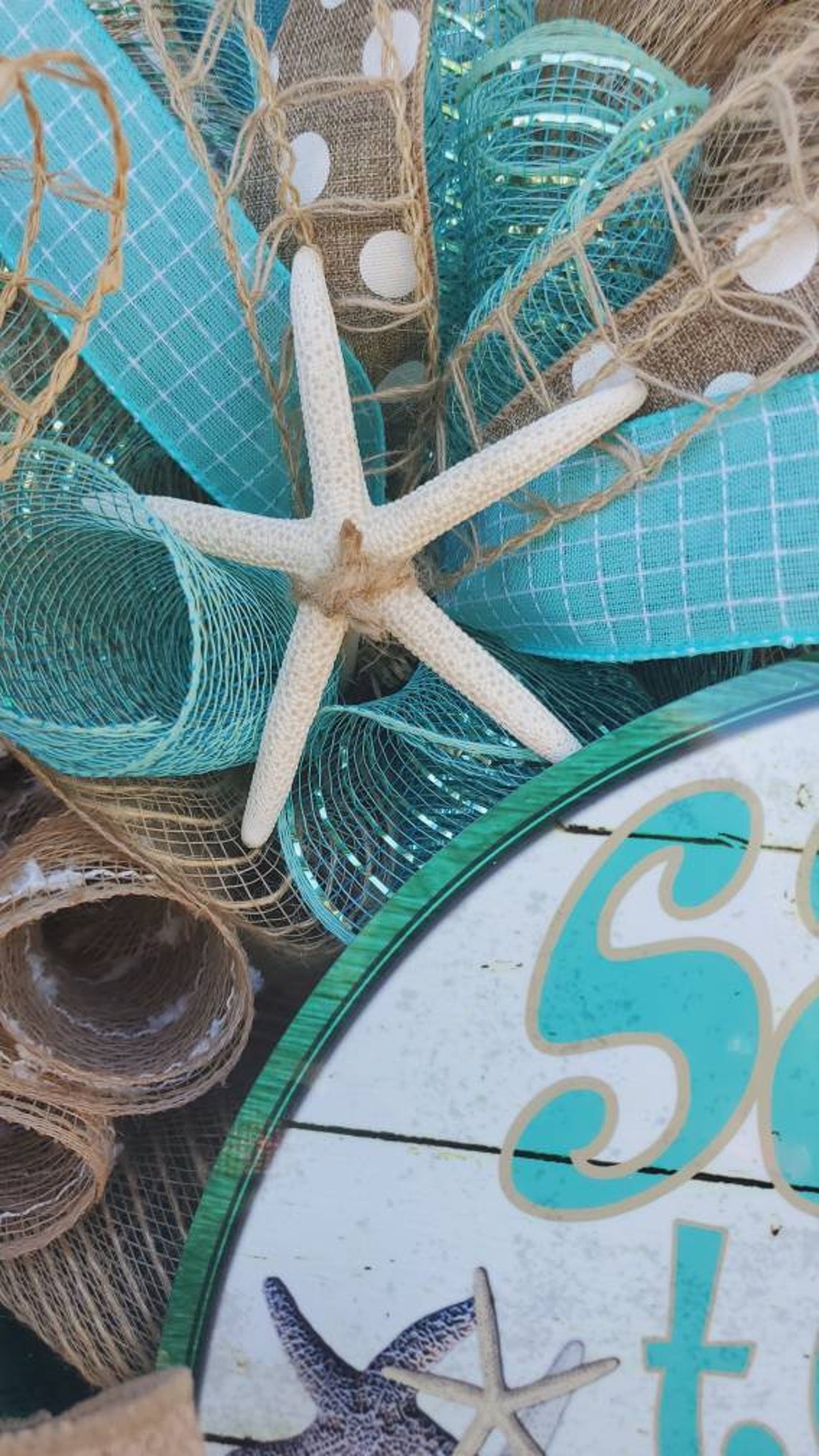 Beach Wreath Ocean Decor Sea and Sand Starfish Coastal - Etsy