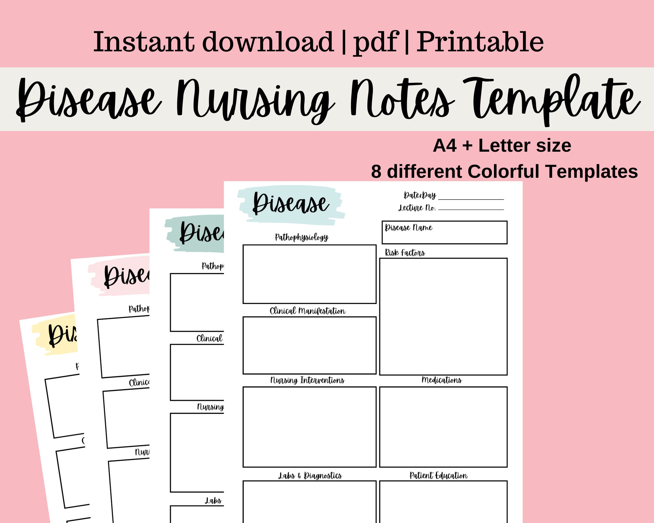 Nurse Brain Disease Template Nurse Brain Sheet Note Taking - Etsy