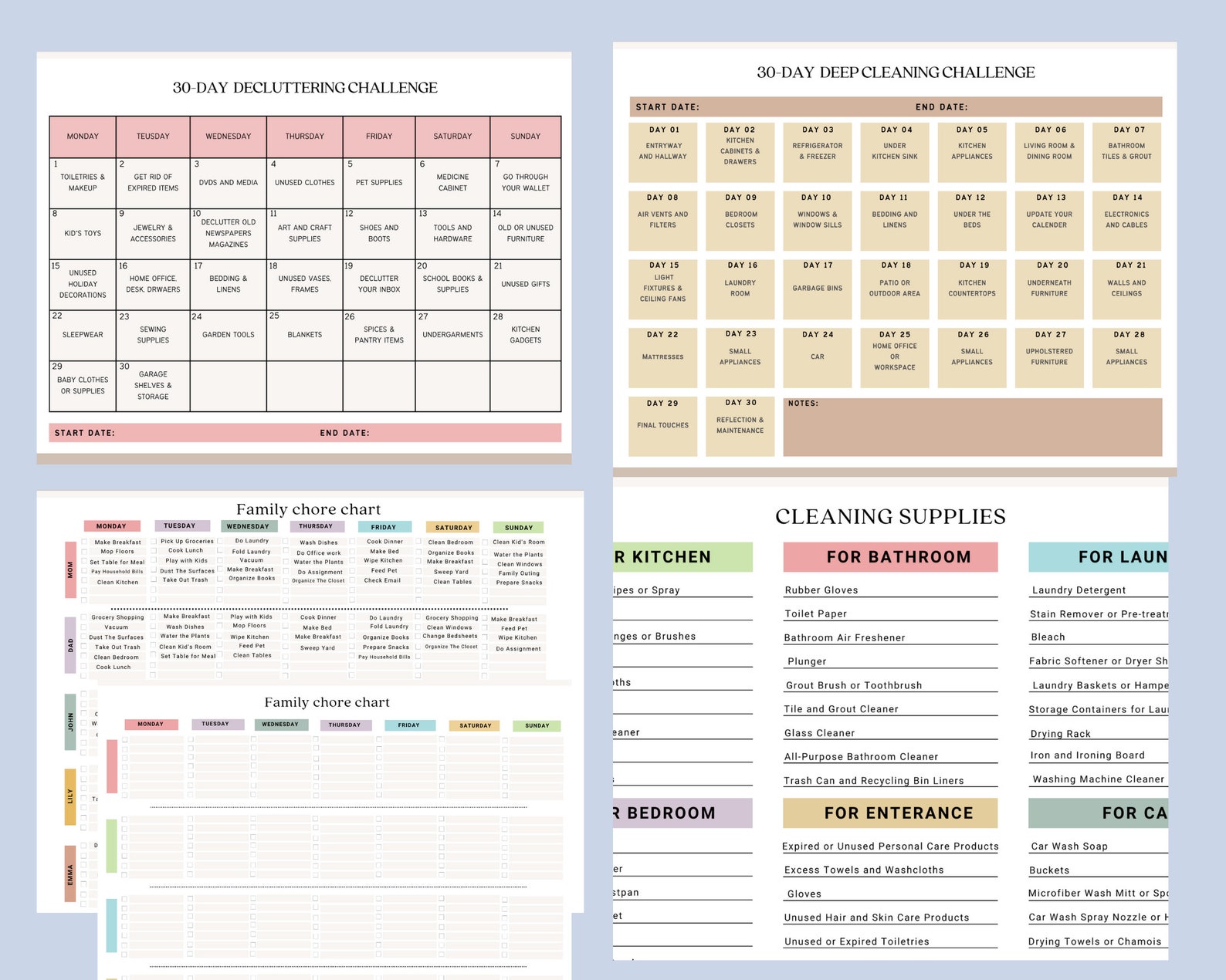 ADHD Cleaning Autism Care Binder Autism Planner Editable Etsy