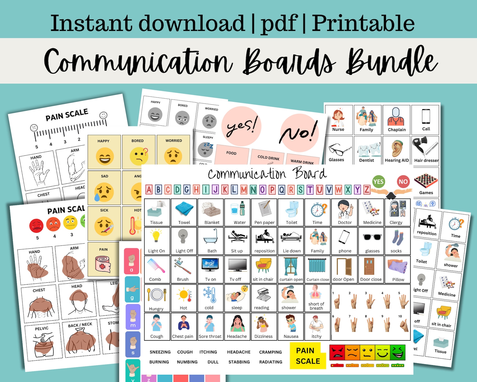 Communication Board for Hospital, Resident Care, or Home Setting to ...