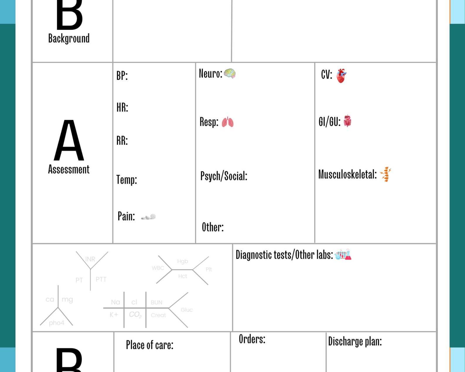 SBAR Nurse Report Sheet Icu Report Sheet med Surg Report Sheet Printable Nursing Fundamentals ...