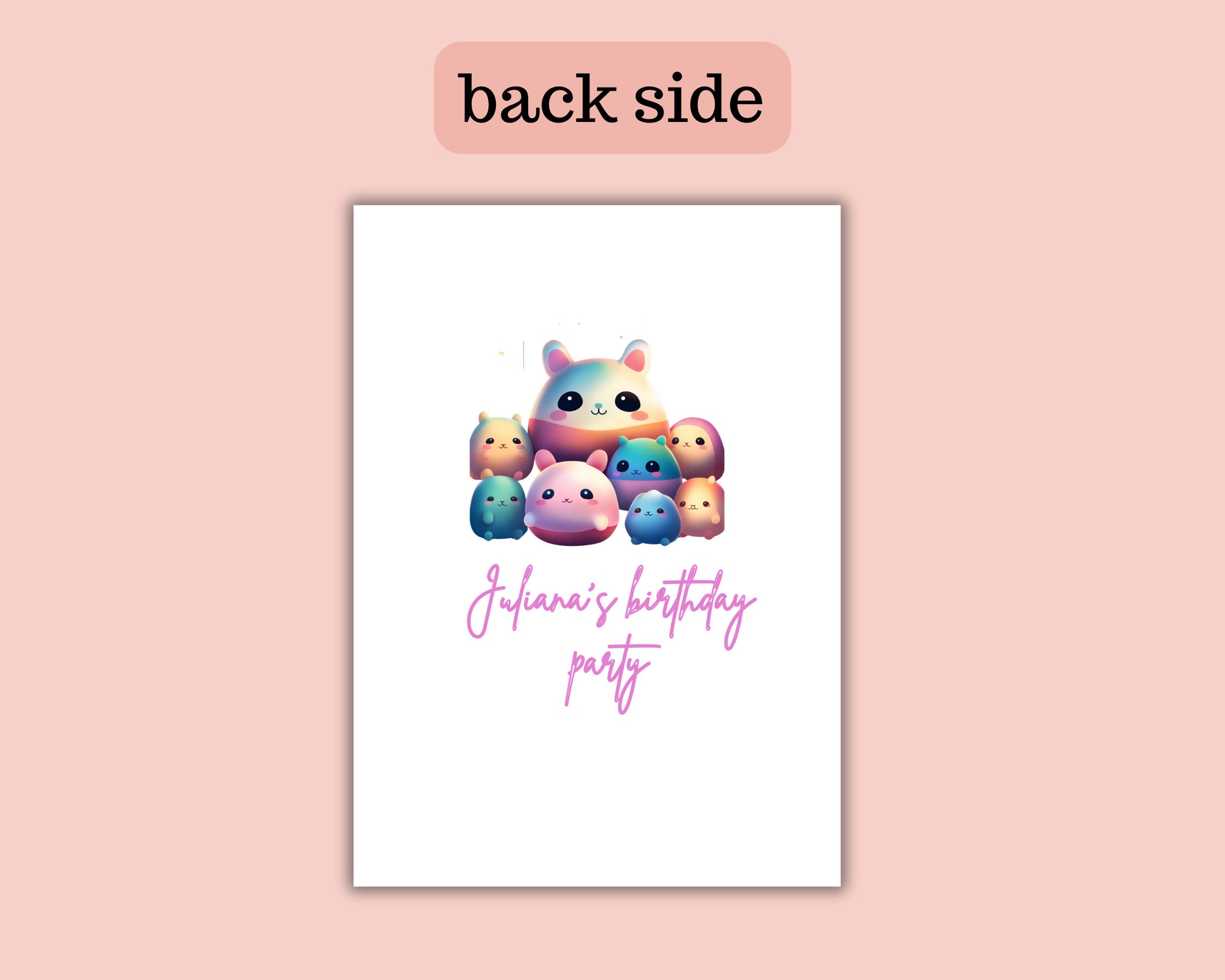 Squishmallow Birthday Invitation, Squishy Invitation,customizable