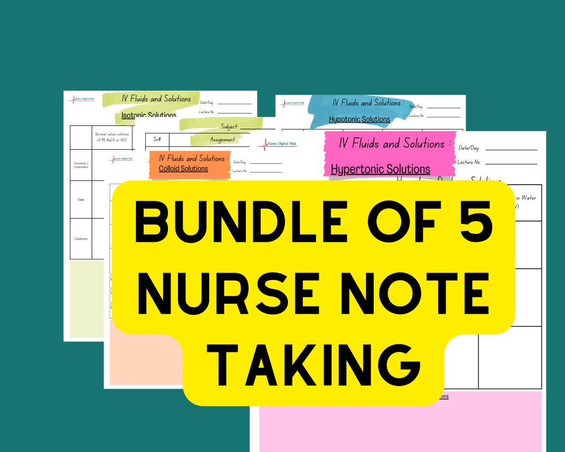 Nursing Notes note Taking Template Nursing Concept Map - Etsy