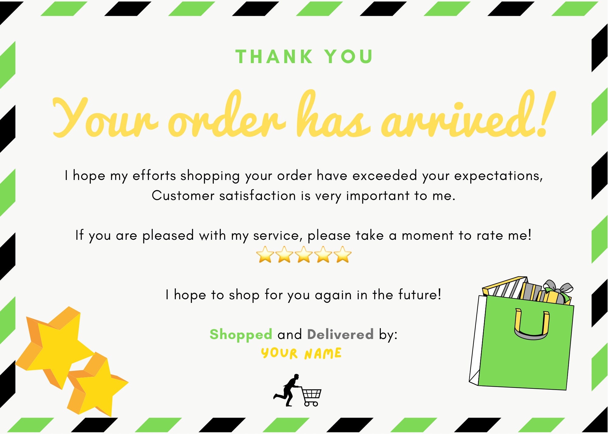 Digital Shipt Shopper Thank You Notes - Etsy