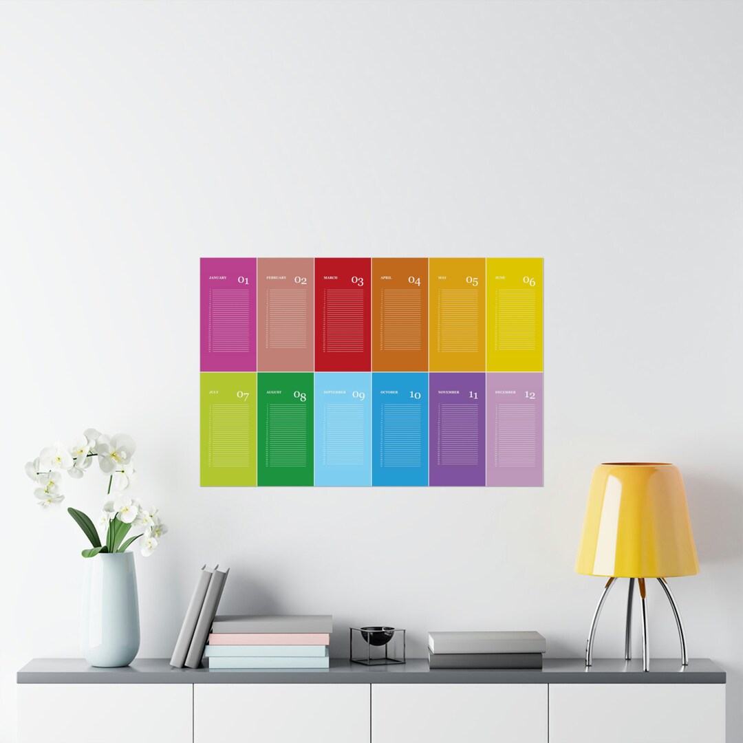 Lizzy's Signature Colors Perpetual Calendar Matte Poster (24