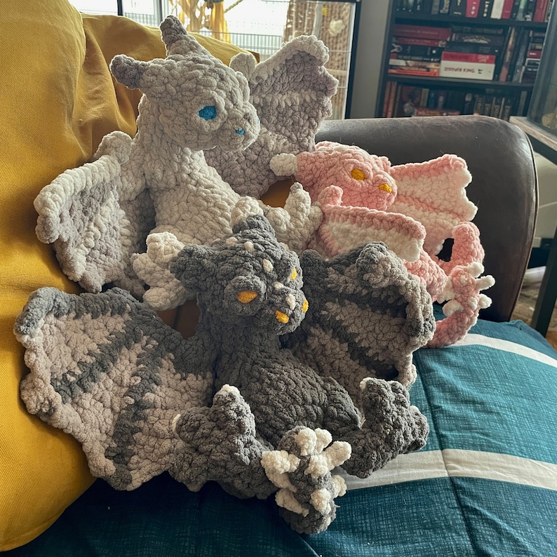 Wyvern Häkelanleitung, kleiner Drache, Häkelanleitung, Plushie Bild 1