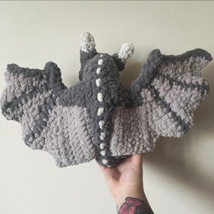 Motif wyverne au crochet, jeune dragon, amigurumi, tutoriel, peluche image 4